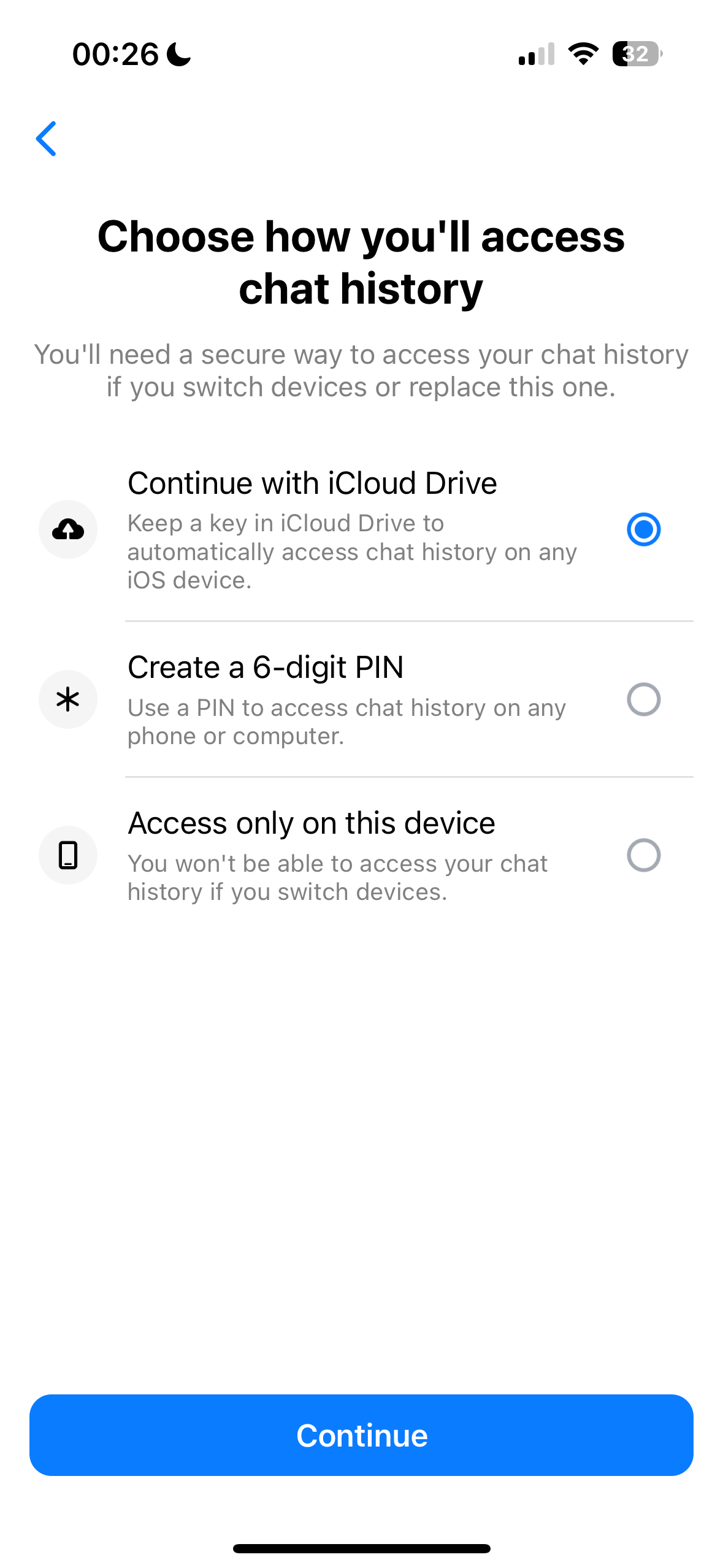 Messenger secondary screen