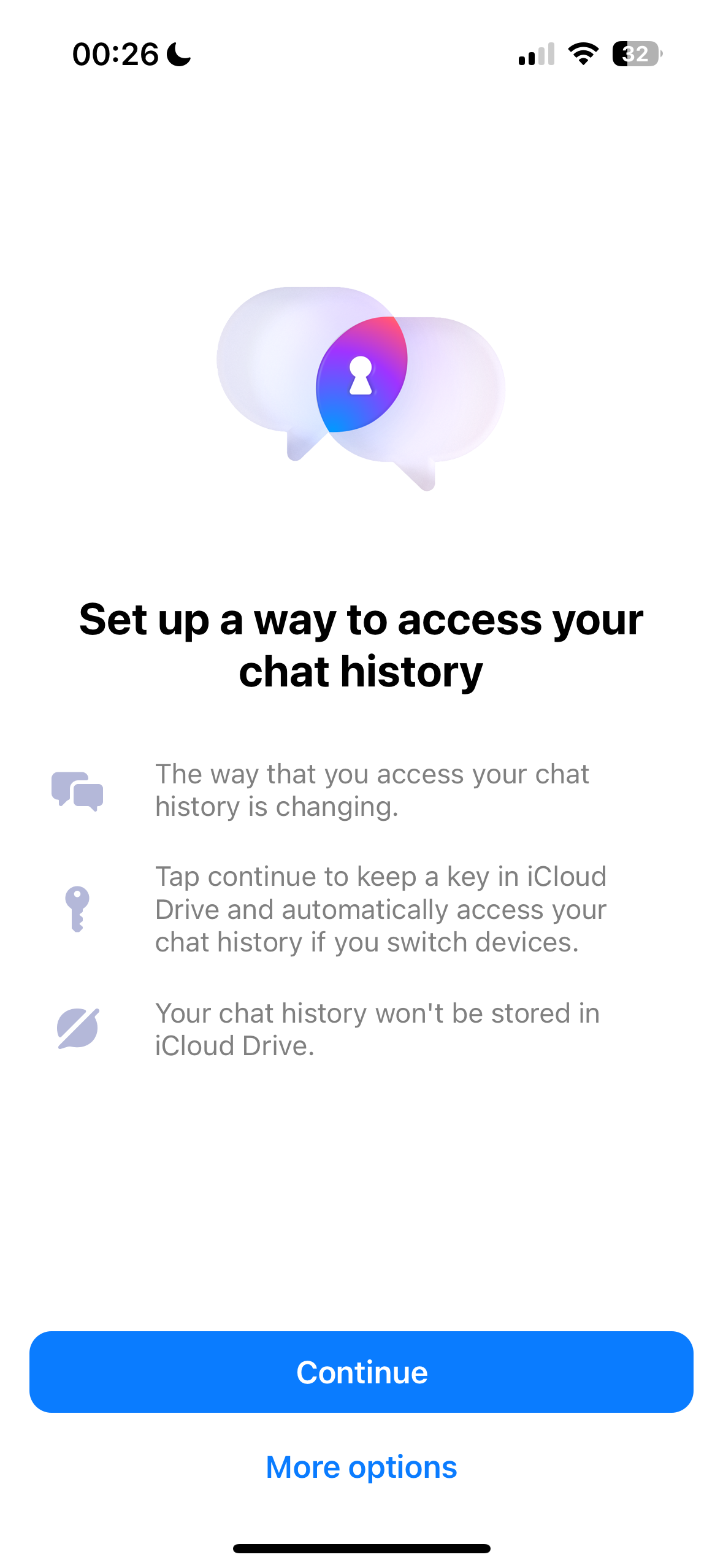 Messenger secondary screen